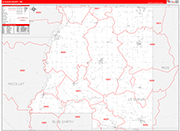 Le Sueur County Wall Map Red Line Style